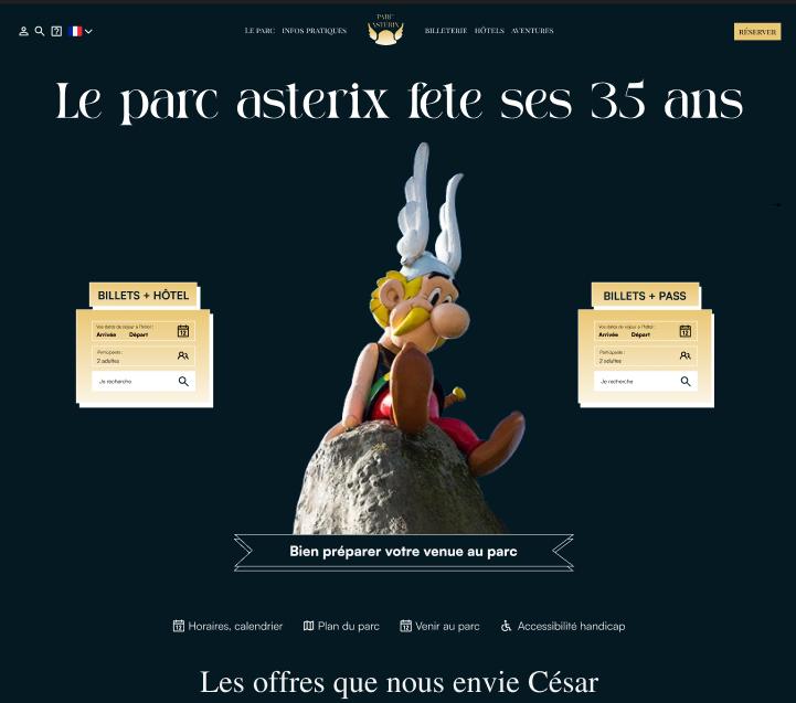 Refonte du site web Parc Astérix